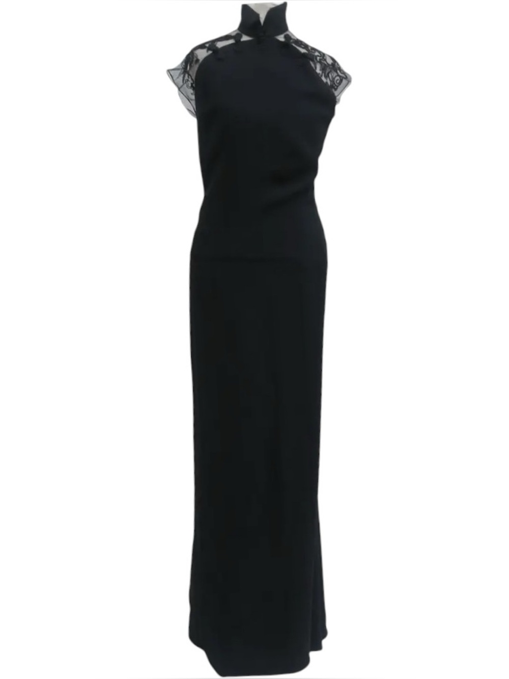 RALPH LAUREN COLLECTION BLACK DRAGON EMBROIDERED CHEONGSAM QIPAO MAXI DRESS SZ 6 - Picture 6 of 17